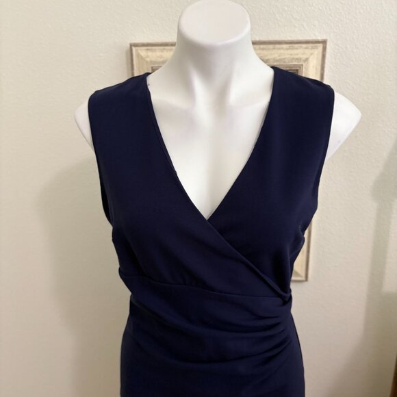 Auth. DIANE von FURSTENBERG Iconic DVF Navy Blue Sheath Dress - Picture 2 of 5